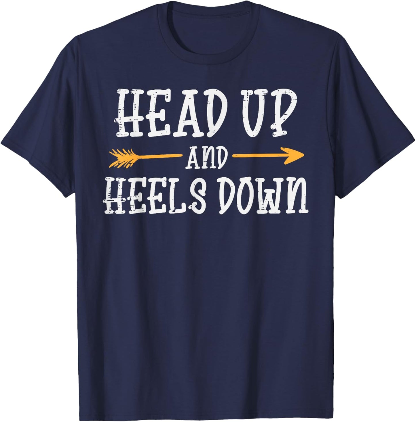 Head Up Heels Down Horse Riding Equestrian Men Women Kids T-Shirt - T-Shirt | Navy