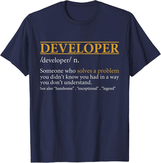 Funny DEVELOPER definition Birthday or Christmas Gift T-Shirt - T-Shirt | Navy