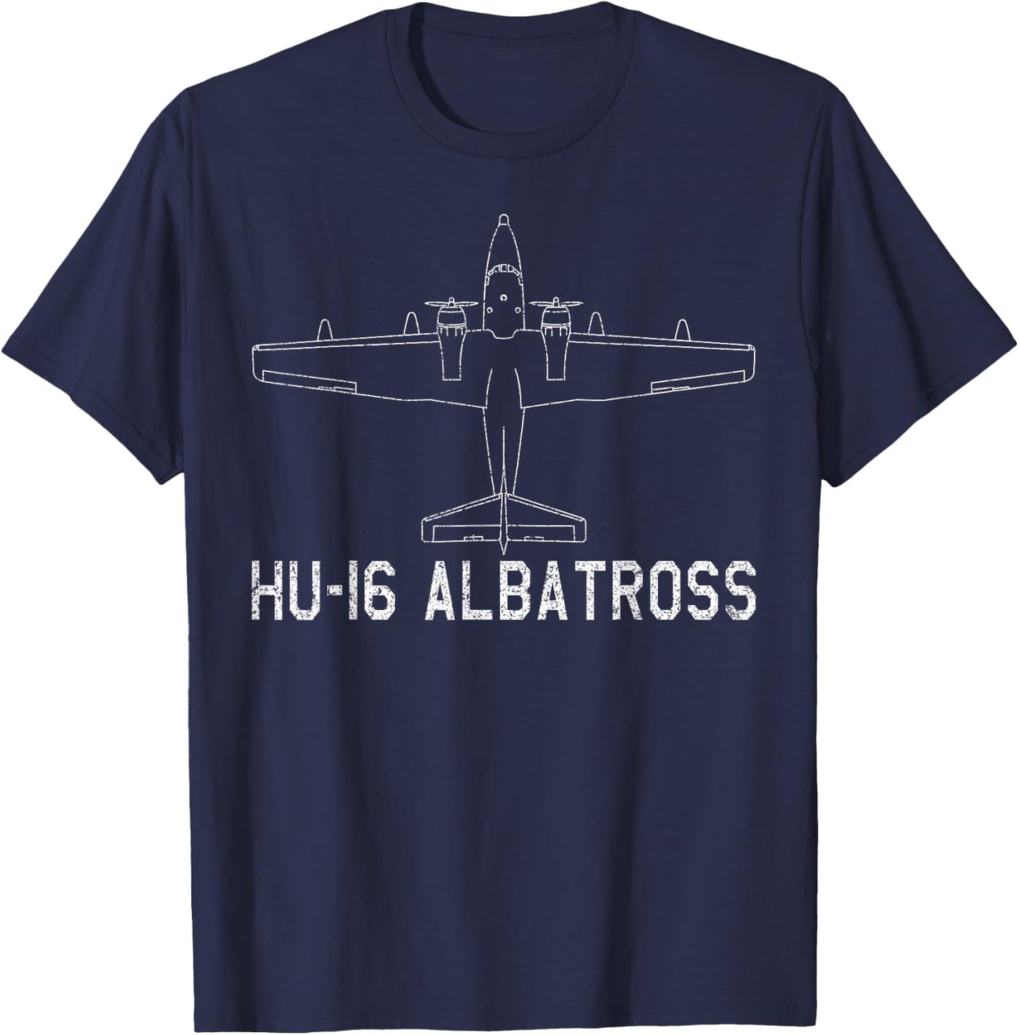 HU-16 Albatross Flying Boat Plane Classic USA Warplane Buff T-Shirt - T-Shirt | Navy
