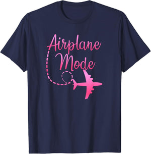 Airplane Mode Traveling Vacation For Girls & T-Shirt - T-Shirt | Navy