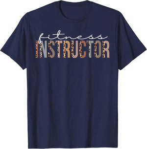 Fitness Instructor Leopard Appreciation For Work T-Shirt - T-Shirt | Navy