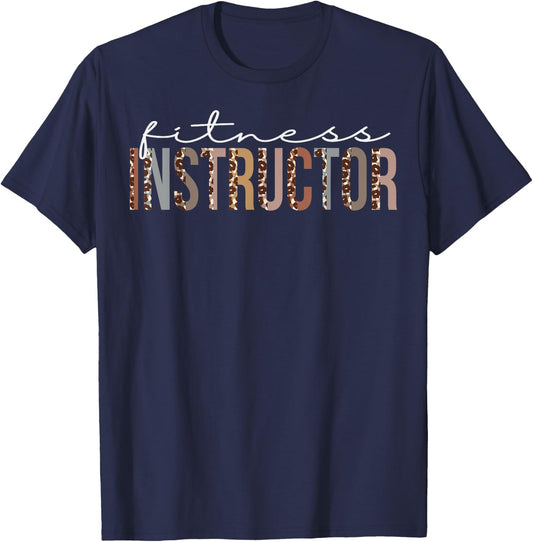 Fitness Instructor Leopard Appreciation For Work T-Shirt - T-Shirt | Navy
