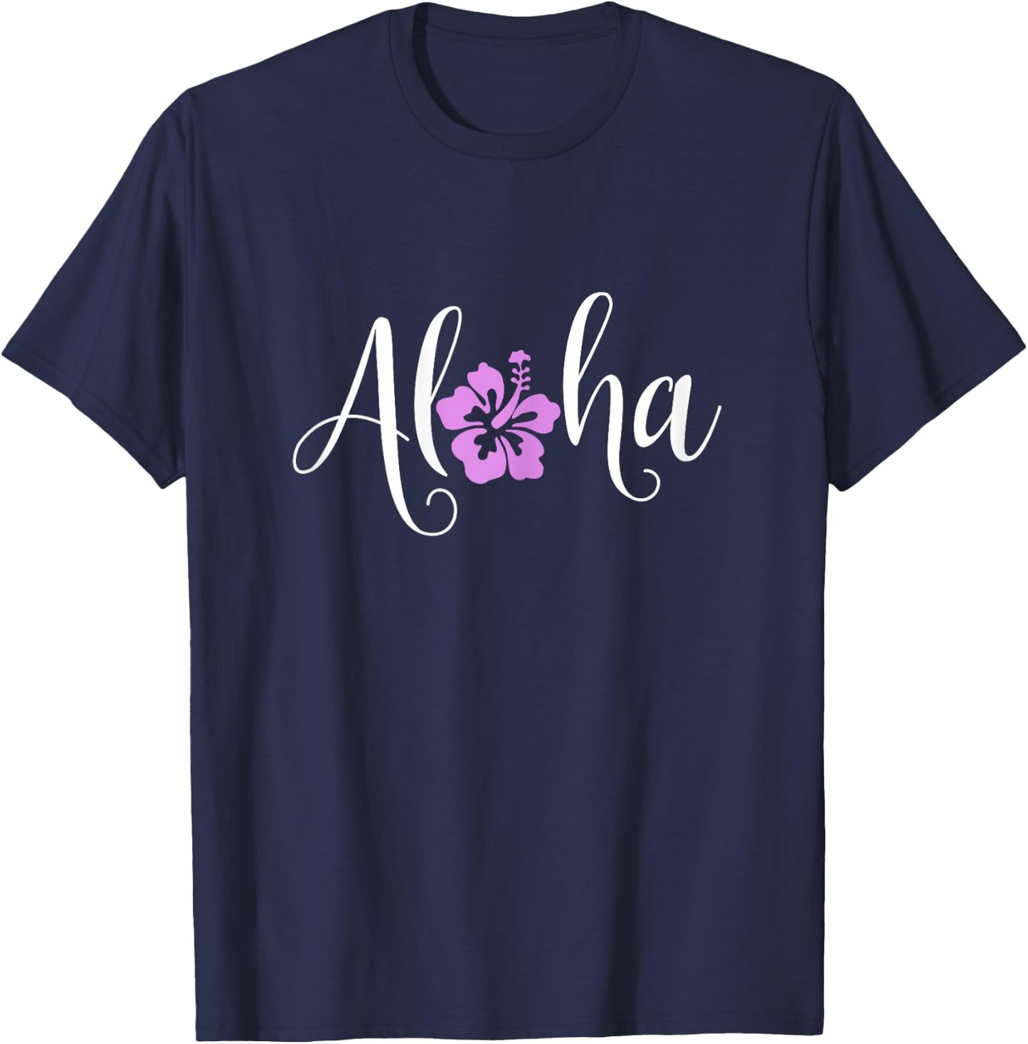 Aloha Hawaiian Hibiscus Flower Surfer Maui Kauai Hawaii T-Shirt - T-Shirt | Navy