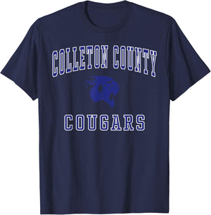 Colleton County High School Cougars C1 T-Shirt - T-Shirt | Navy