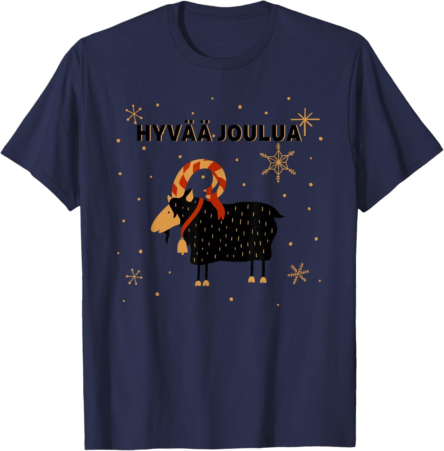 Hyvaa Joulua Finnish Christmas T-Shirt - T-Shirt | Navy