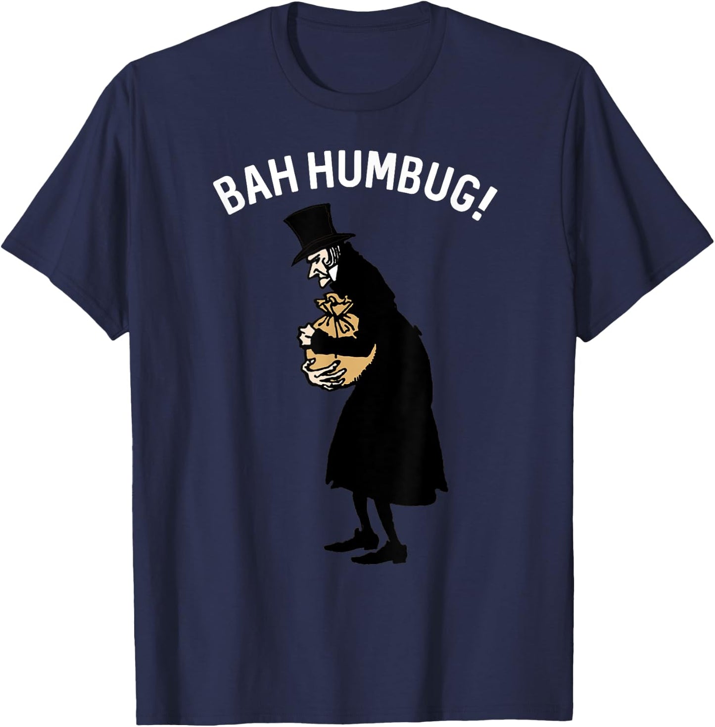 Fun Scrooge Bah Humbug Shirt Art Vintage Christmas Carol T-Shirt - T-Shirt | Navy