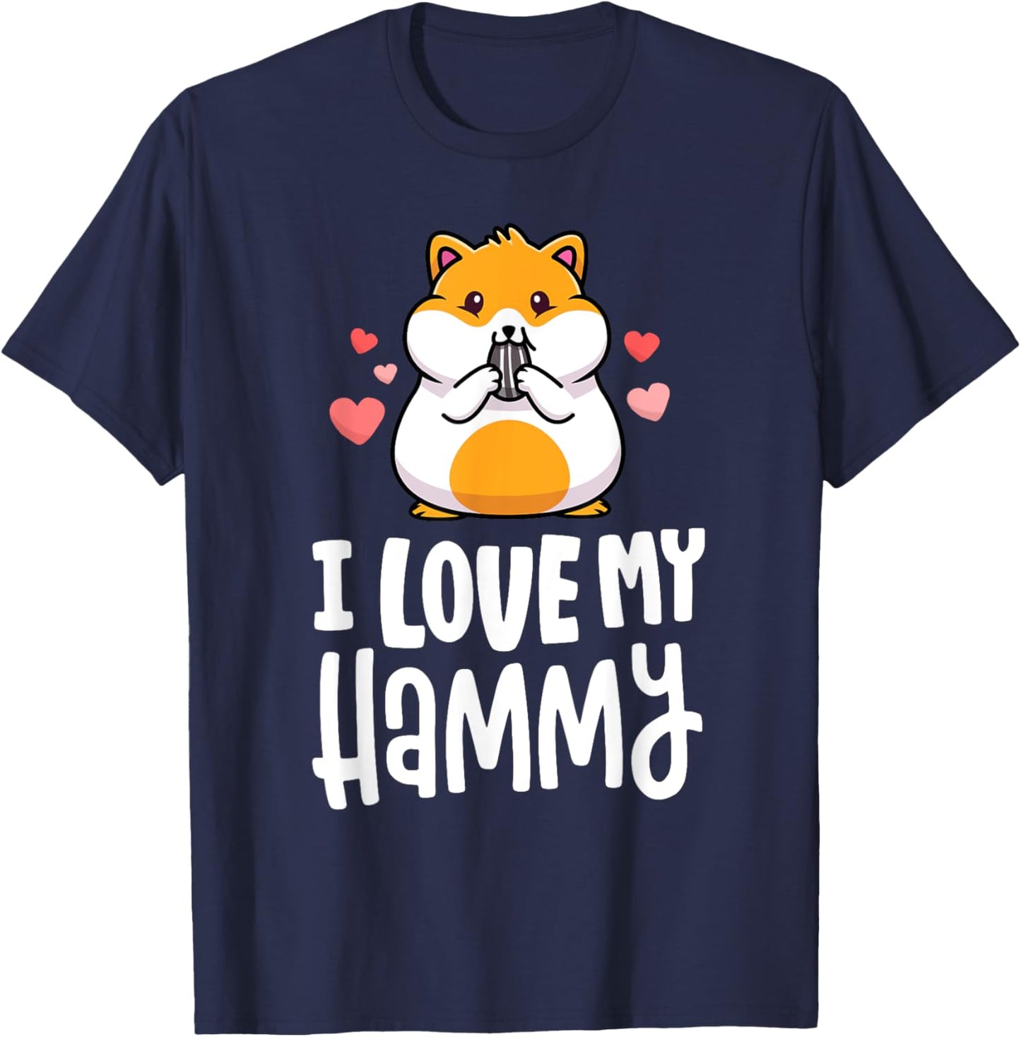 I Love My Hammy Shirt Cute Hamster Kawaii Shirt Kids Gift T-Shirt - T-Shirt | Navy