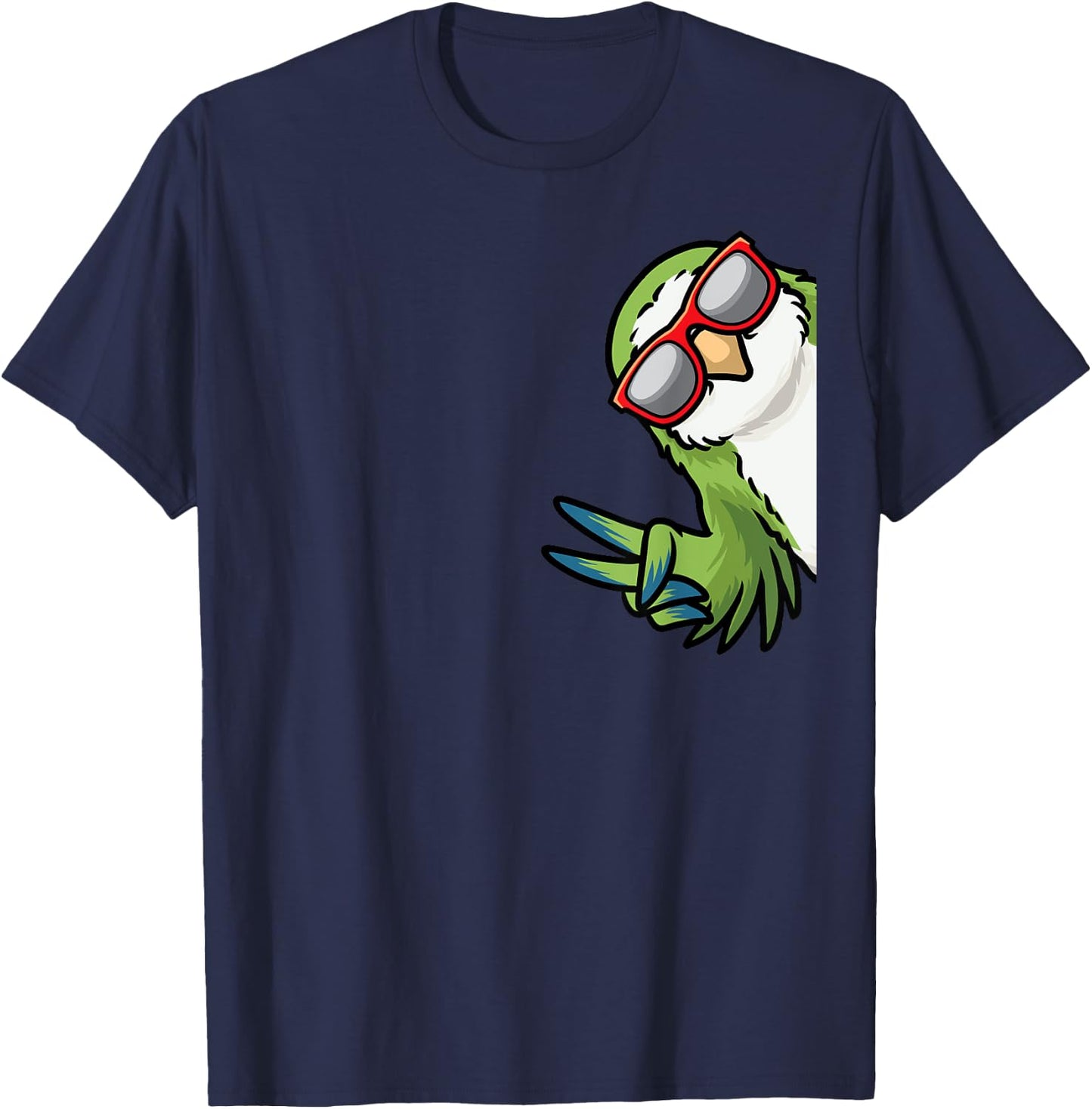 Monk Parakeet Quaker Parrot Bird From Side Sunglasses T-Shirt - T-Shirt | Navy