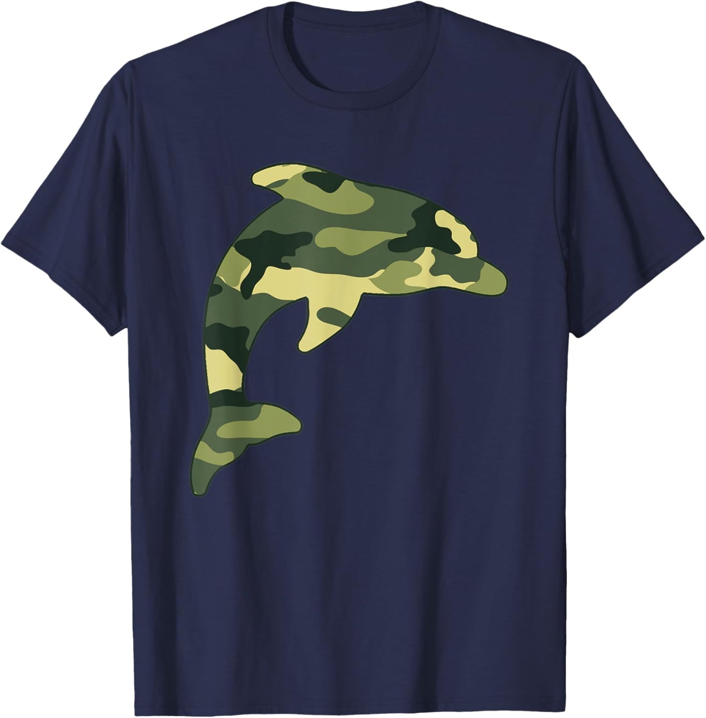 Military Dolphin Camo Men Print US Beluga Fish Veteran Gift T-Shirt - T-Shirt | Navy