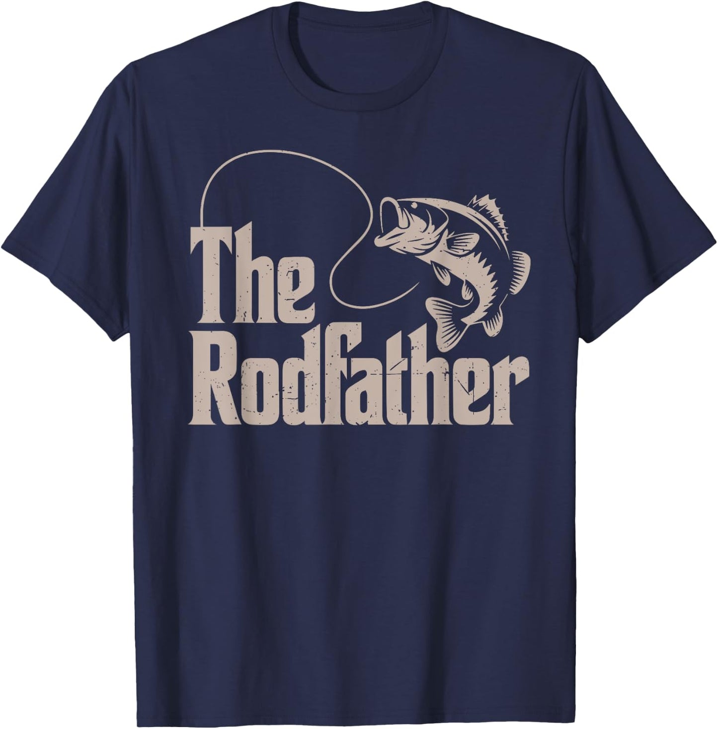 The Rodfather Step Dad Fishing Father Day Gift from Daughter T-Shirt - T-Shirt | Navy