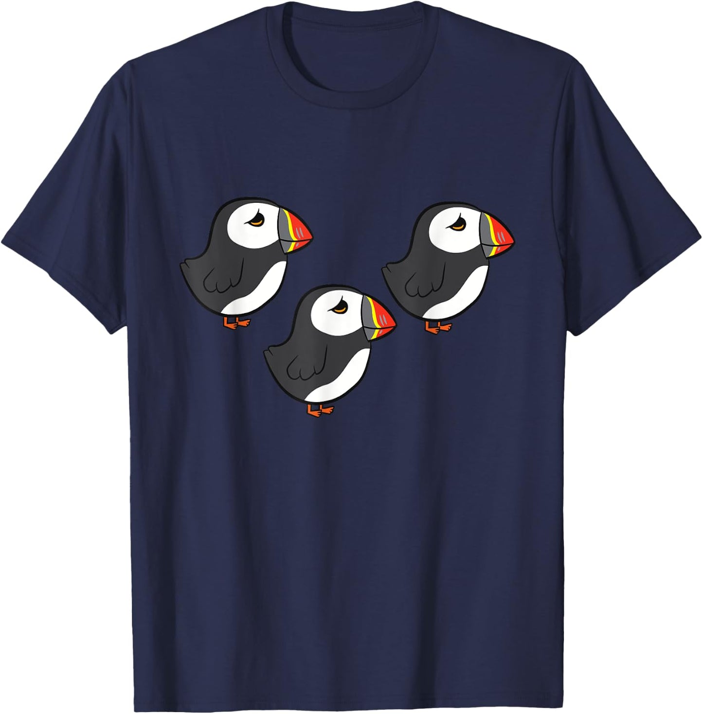 Cute Puffins Love Puffins T-Shirt - T-Shirt | Navy