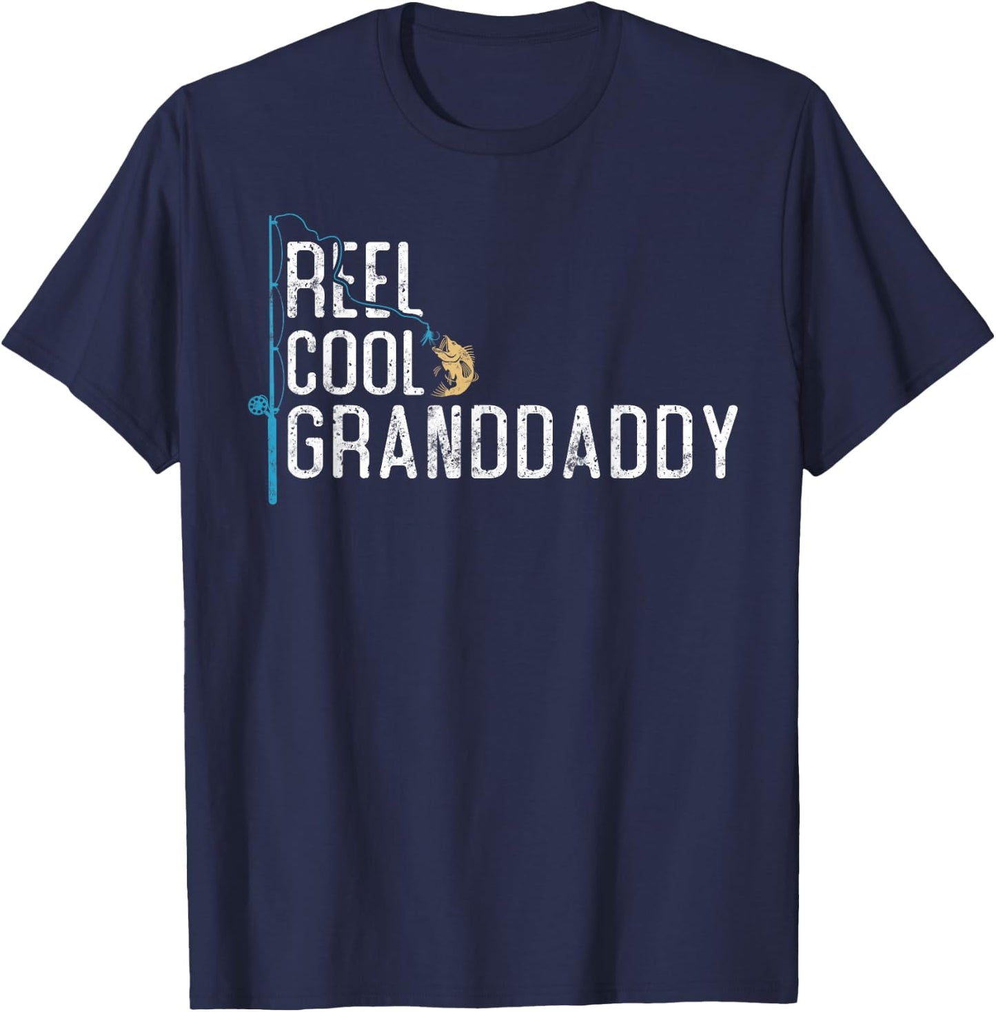 Reel Cool Granddaddy vintage funny fishing rod gifts grandpa T-Shirt - T-Shirt | Navy