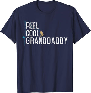 Reel Cool Granddaddy vintage funny fishing rod gifts grandpa T-Shirt - T-Shirt | Navy