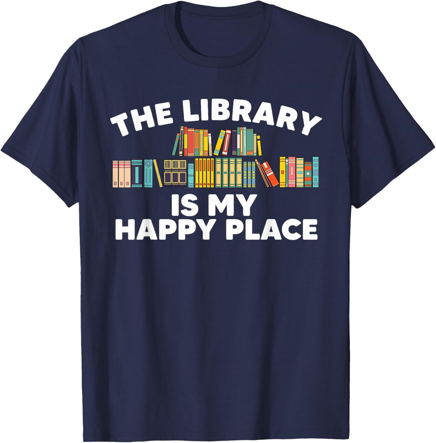 Cool Library Art Women Bookworm Librarian Book Lover T-Shirt - T-Shirt | Navy
