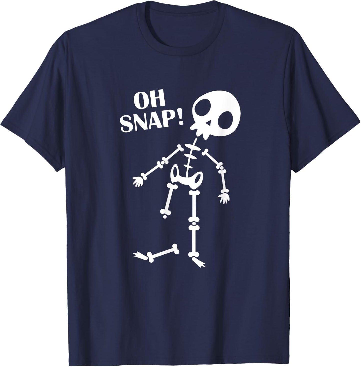 Oh Snap Broken Leg Injury Broken Bones Hospital Skeleton T-Shirt - T-Shirt | Navy