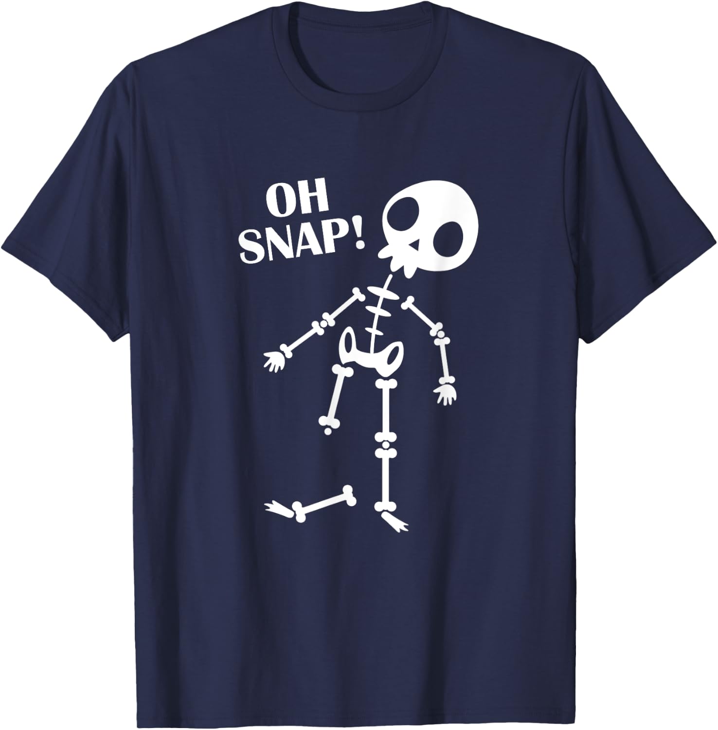Oh Snap Broken Leg Injury Broken Bones Hospital Skeleton T-Shirt - T-Shirt | Navy