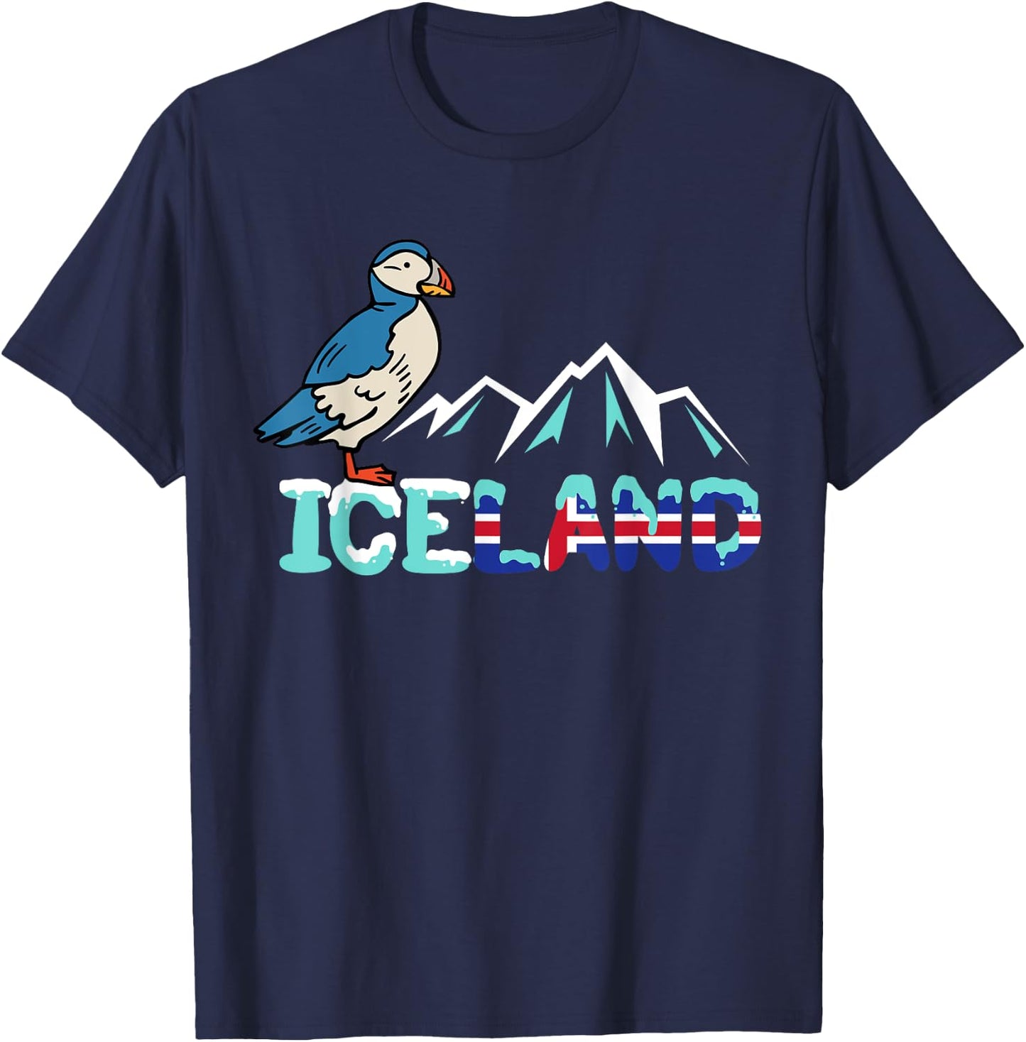 Iceland Stud Puffin Icelandic Bird Nordic T-Shirt - T-Shirt | Navy