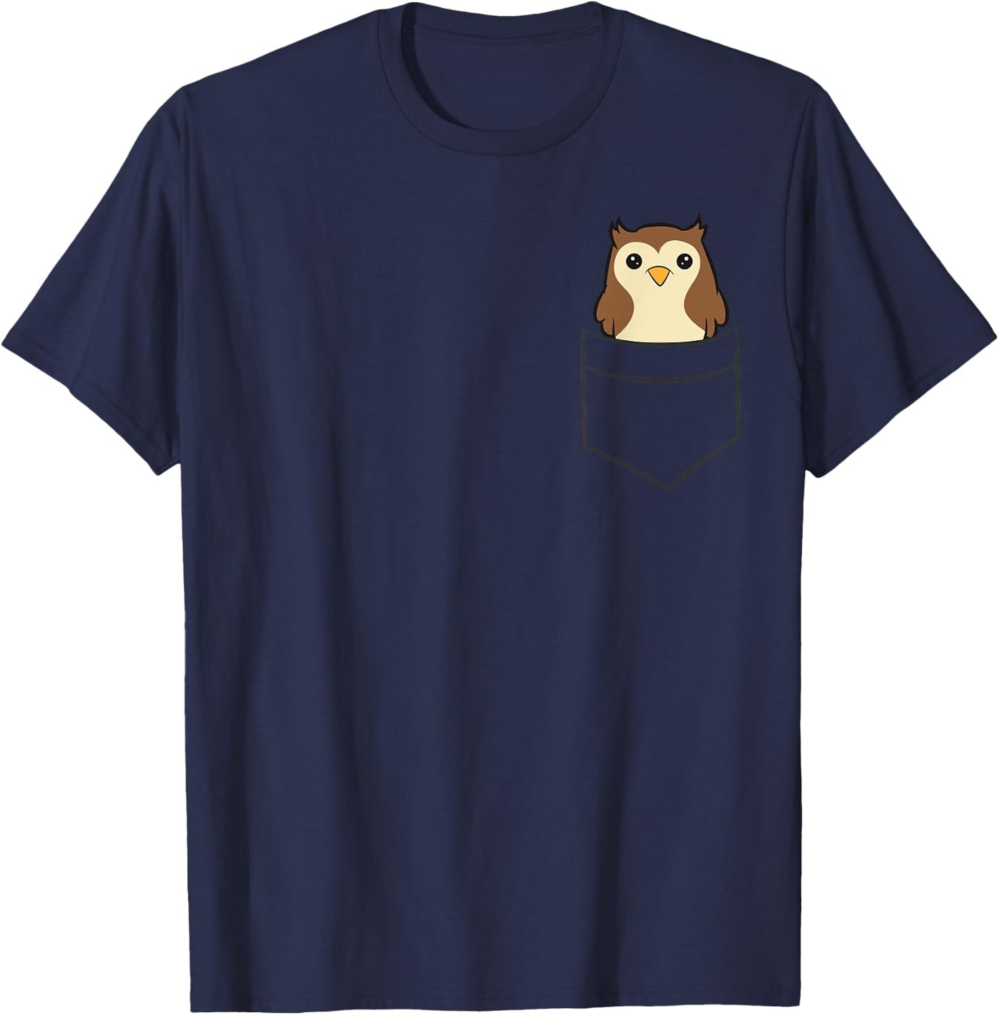 Cute Owl In The Pocket T-Shirt - T-Shirt | Navy
