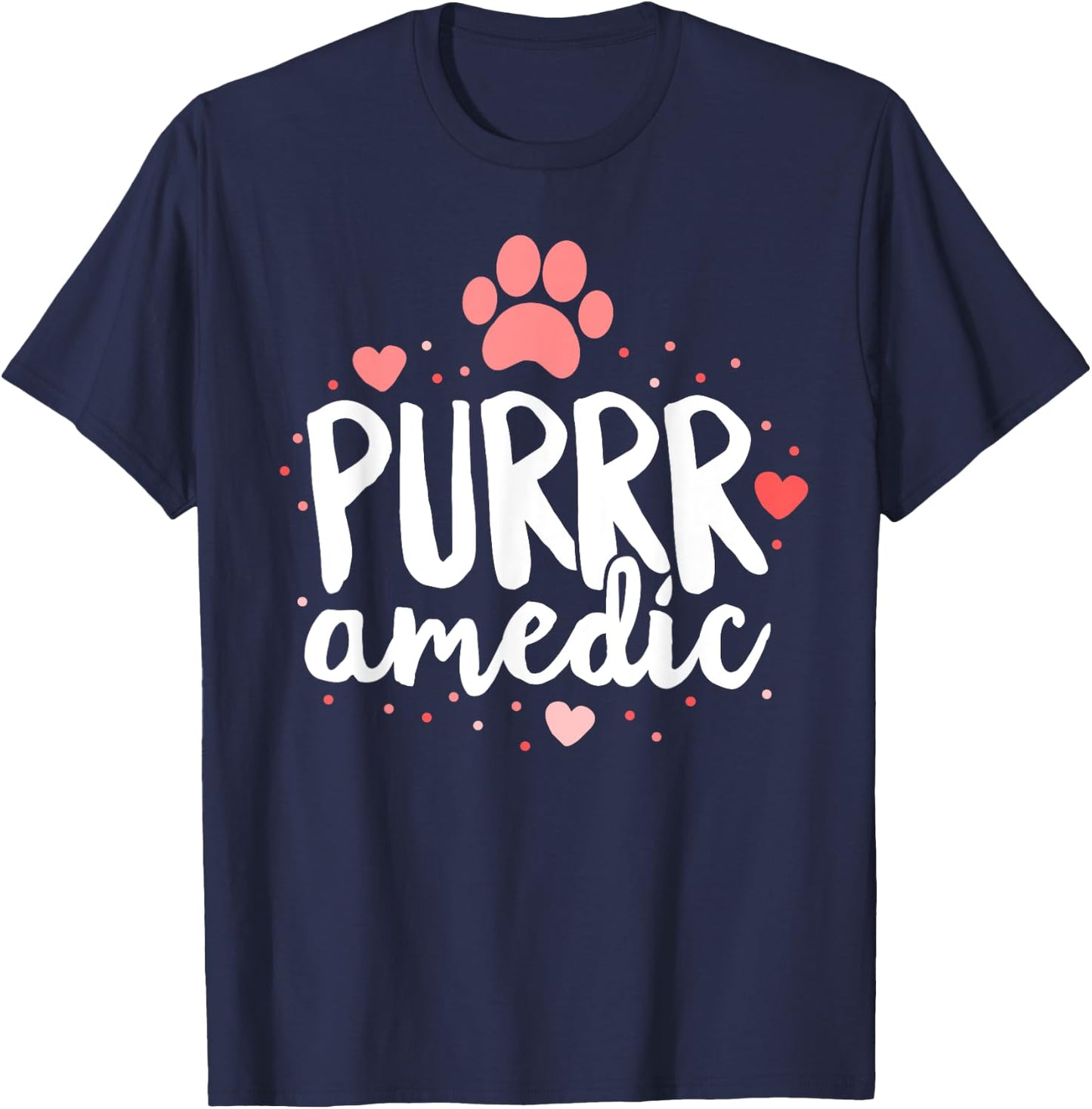 Purrr-amedic (Paramedic) Cat Veterinarian Vet Tech Doctor Women Kids T-Shirt - T-Shirt | Navy