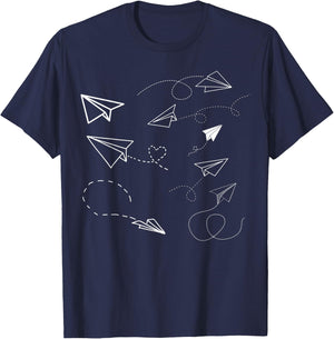 Paper Plane Love Funny Paper Plane Fold T-Shirt - T-Shirt | Navy