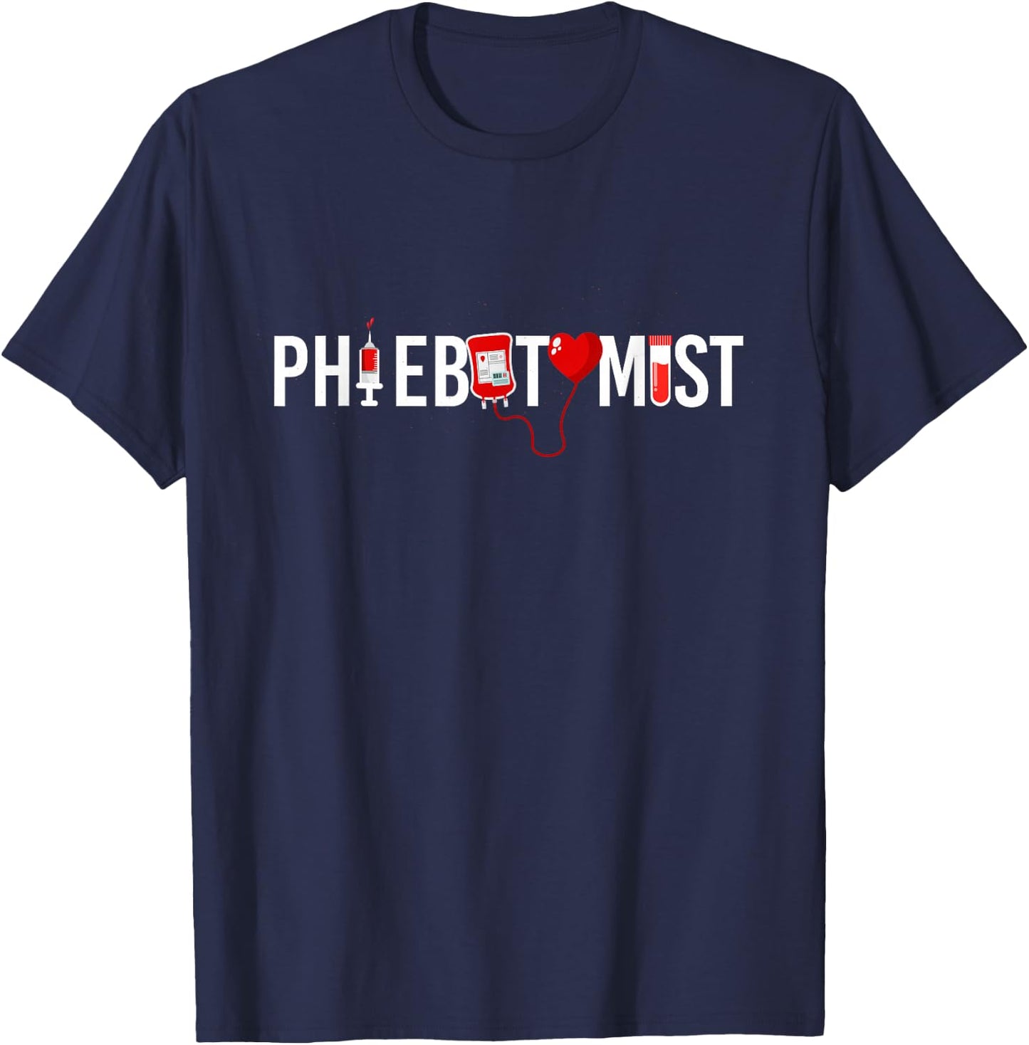 Phlebotomist Tech Technician T-Shirt - T-Shirt | Navy