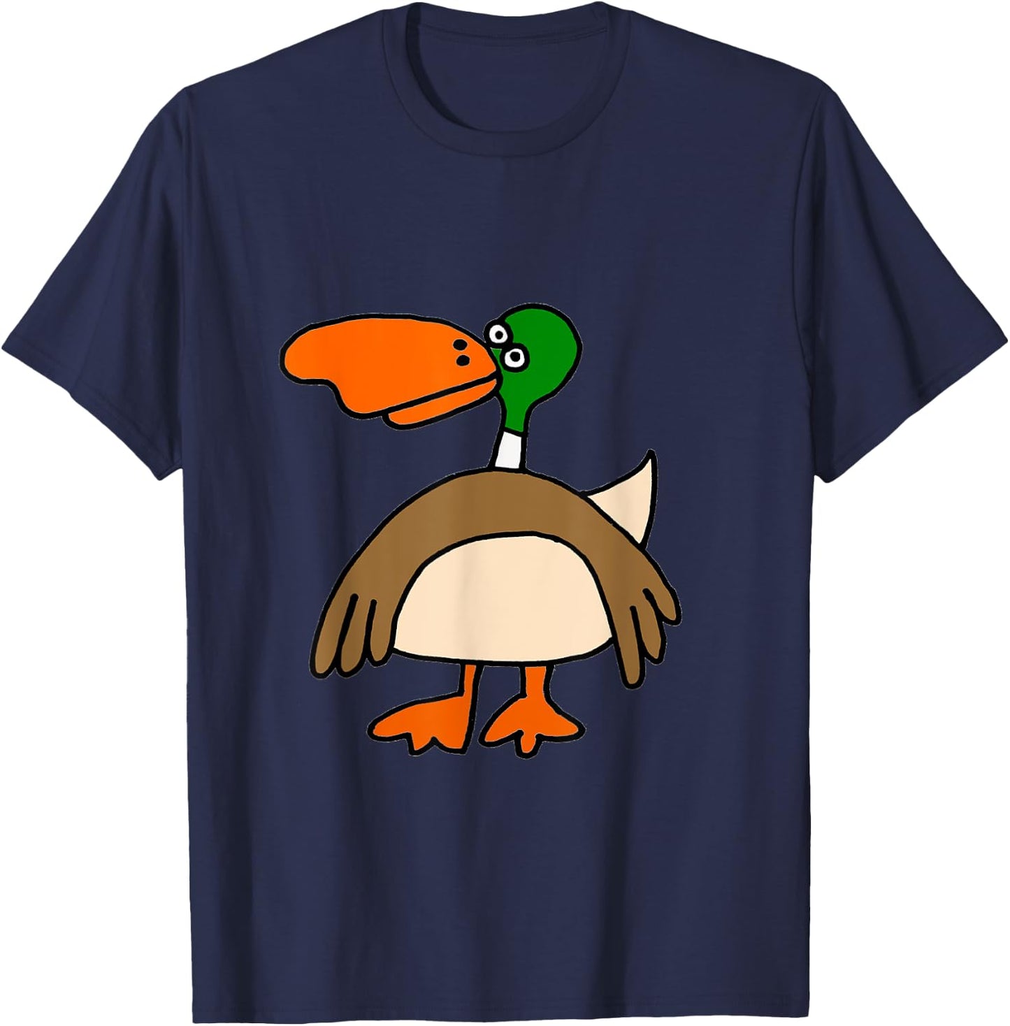 SmileteesBirds Funny Mallard Duck Cartoon T-Shirt - T-Shirt | Navy