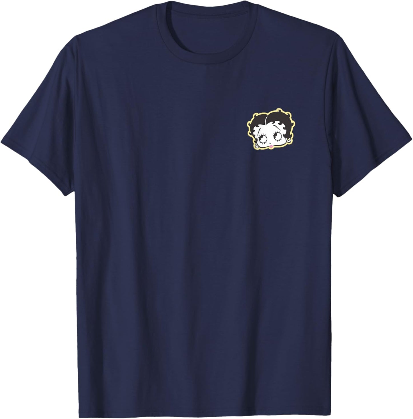 Betty Boop Pink and Yellow Pastel Front and Back Cartoon T-Shirt - T-Shirt | Navy