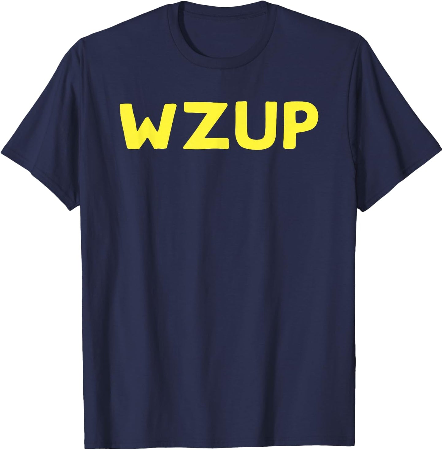 Funny WZUP Wazzup What's Up (yellow text) T-Shirt - T-Shirt | Navy