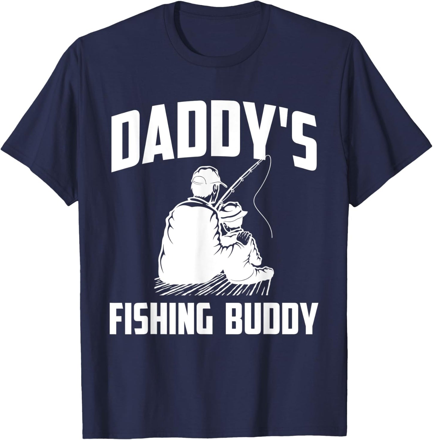 Daddys Fishing Buddy Funny Fish Hunting T-Shirt - T-Shirt | Navy