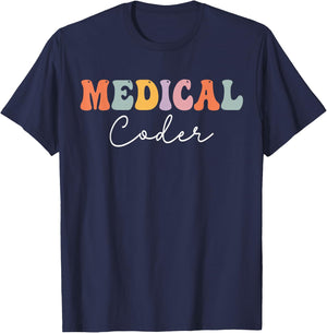 Medical Coder Medical Coding T-Shirt - T-Shirt | Navy