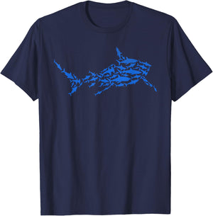 Sharkfish Shark Silhouette Shark Fishing Sharks I Shark Fish T-Shirt - T-Shirt | Navy