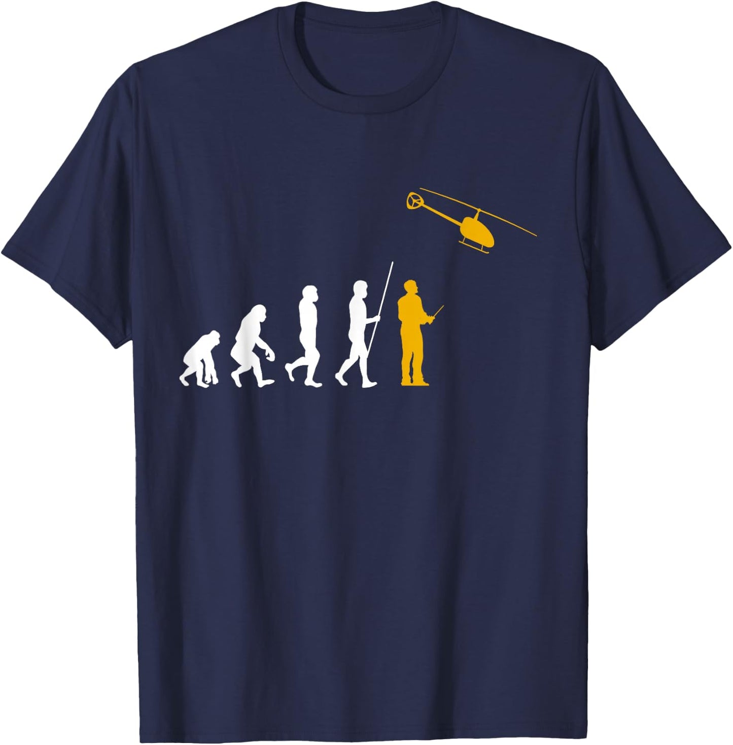 Evolution RC Helicopter Model Making Remote Controlled Pilot T-Shirt - T-Shirt | Navy