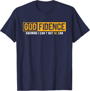 Knowing I Can't But He Can Christian Religious Jesus T-Shirt - T-Shirt | Navy