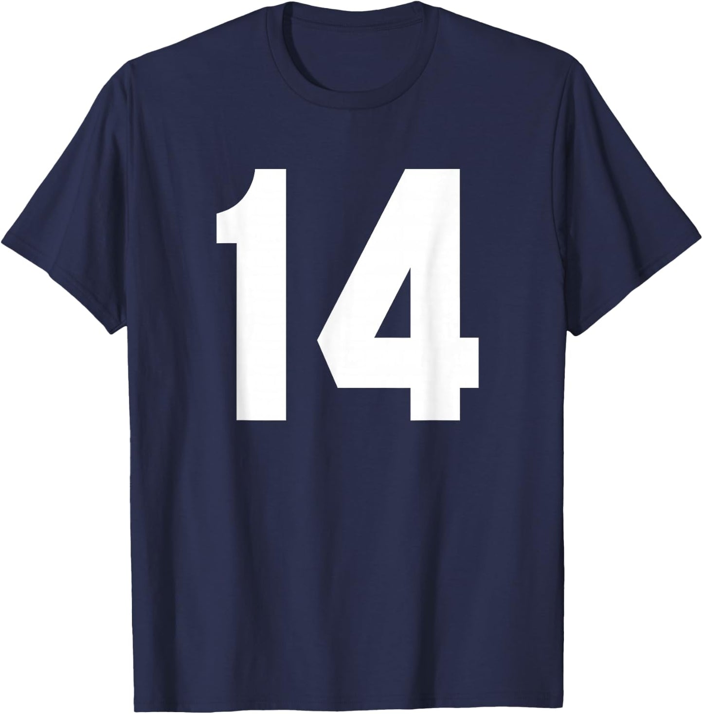 Number 14 Sports Jersey Front and Back Team Player T-Shirt - T-Shirt | Navy