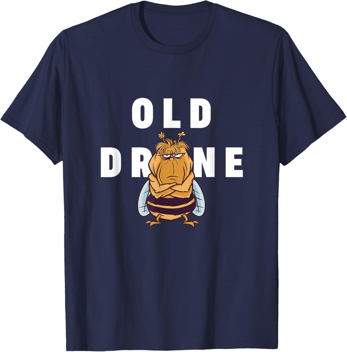 Old Drone Funny Angry Honeybee Beekeeper T-Shirt - T-Shirt | Navy