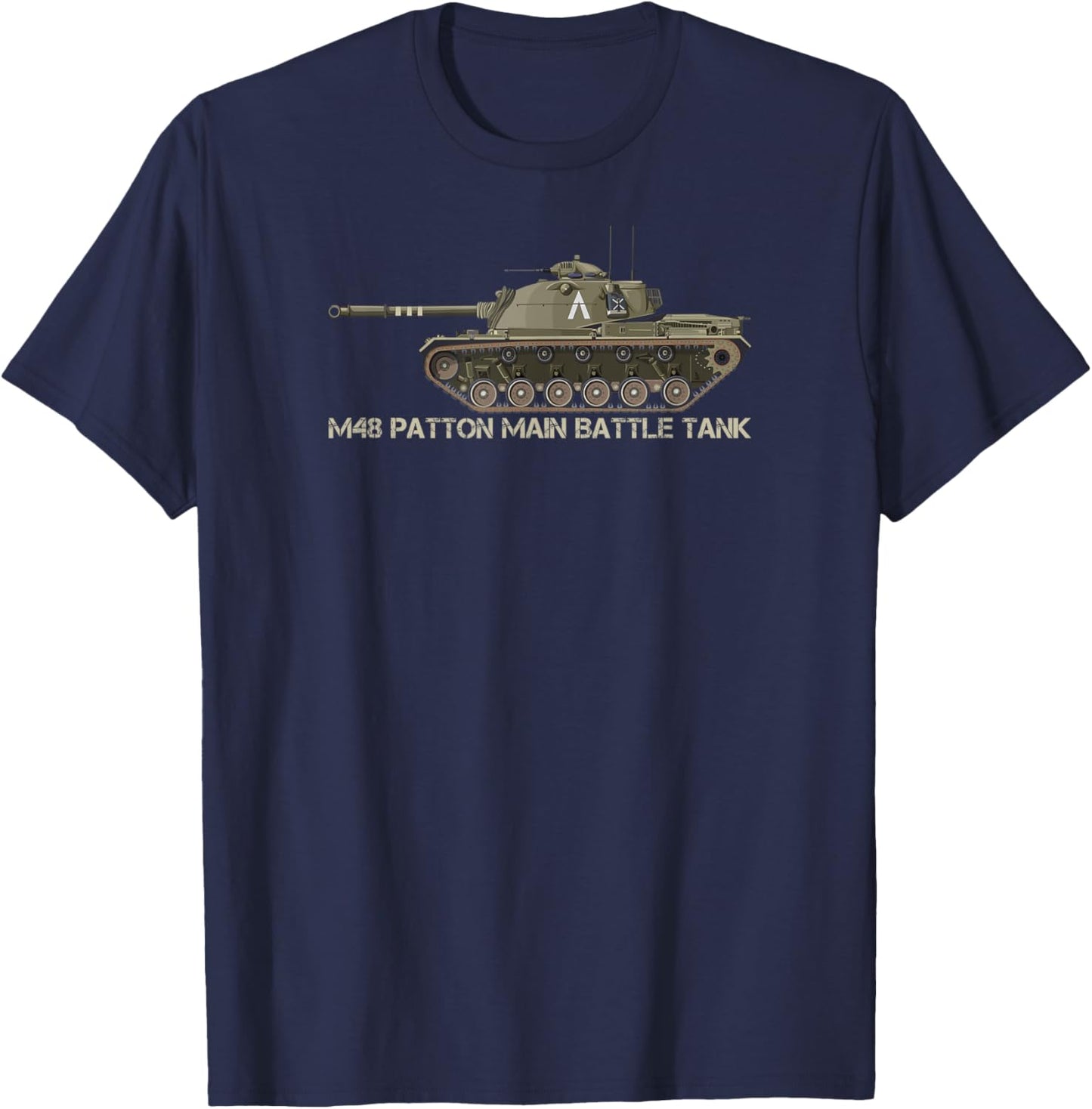 M48 Patton Main Battle Tank American Tanks T-Shirt - T-Shirt | Navy