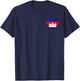 Cambodia Royal Heart Cambodian Flag Kampuchean Roots T-Shirt - T-Shirt | Navy