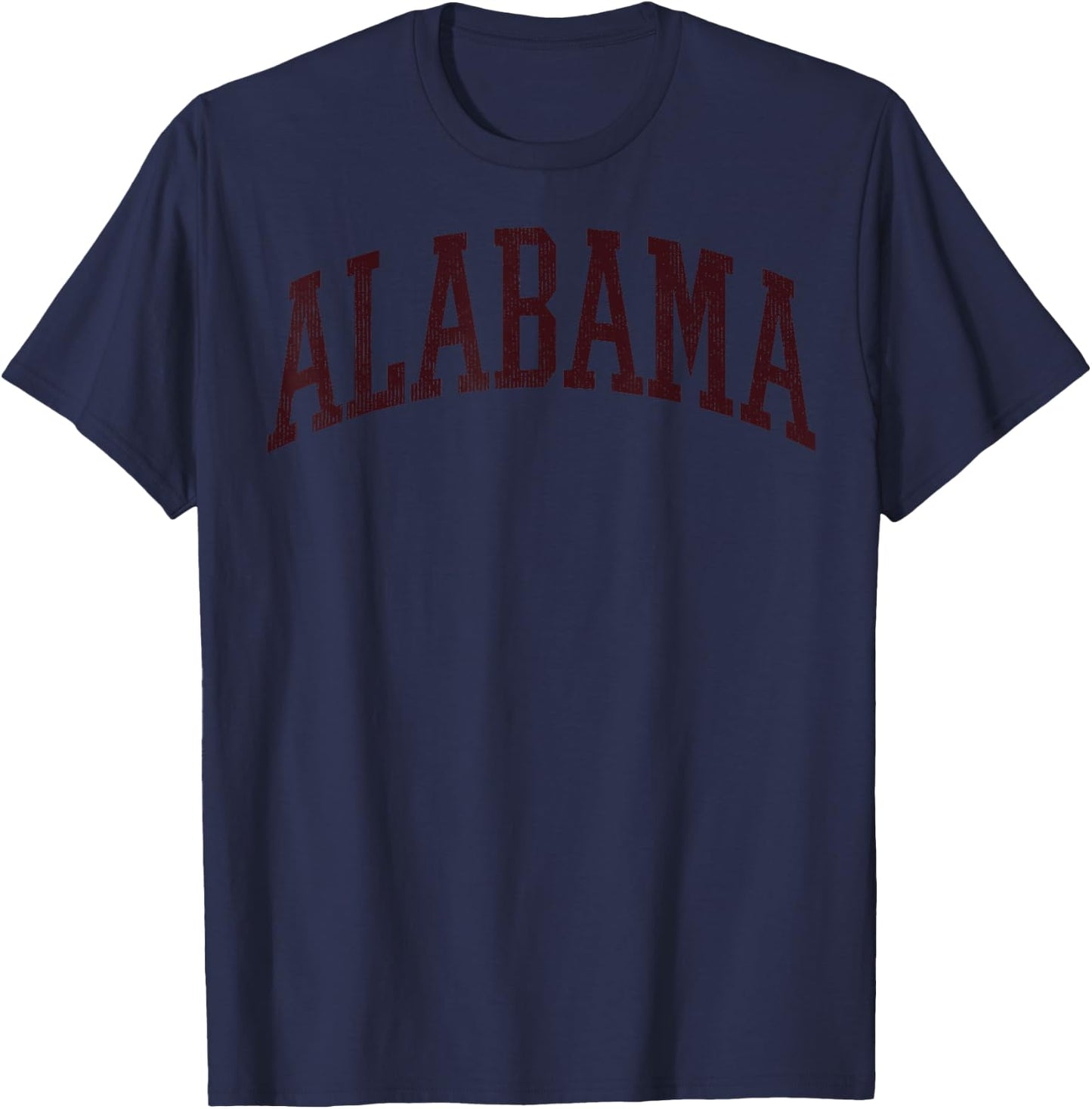 Alabama White AL State Graphic Vintage Sports Lover T-Shirt - T-Shirt | Navy