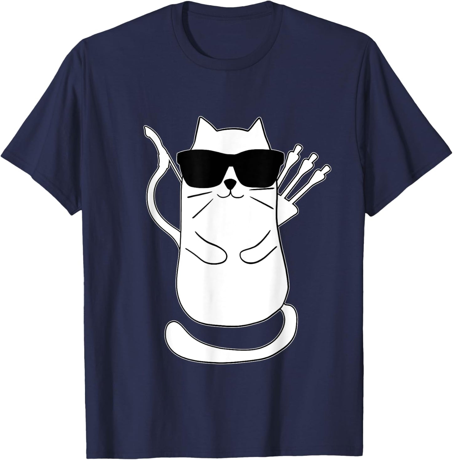 Funny Archery Cat Archer Bow Shooting Retro Vintage Women Kids T-Shirt - T-Shirt | Navy