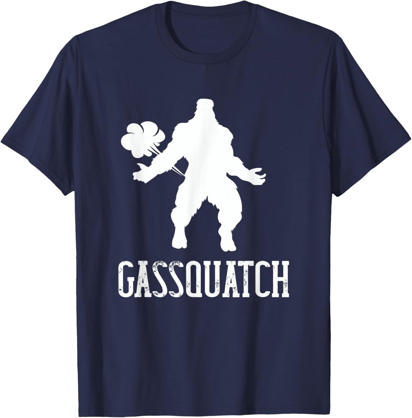 Gassquatch Bigfoot Farting Sasquatch Fart Funny Dad Joke T-Shirt - T-Shirt | Navy