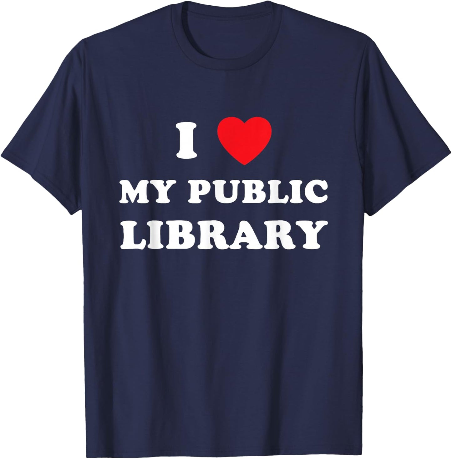 Librarian I Love My Public Library Punk Rock Retro T-Shirt - T-Shirt | Navy