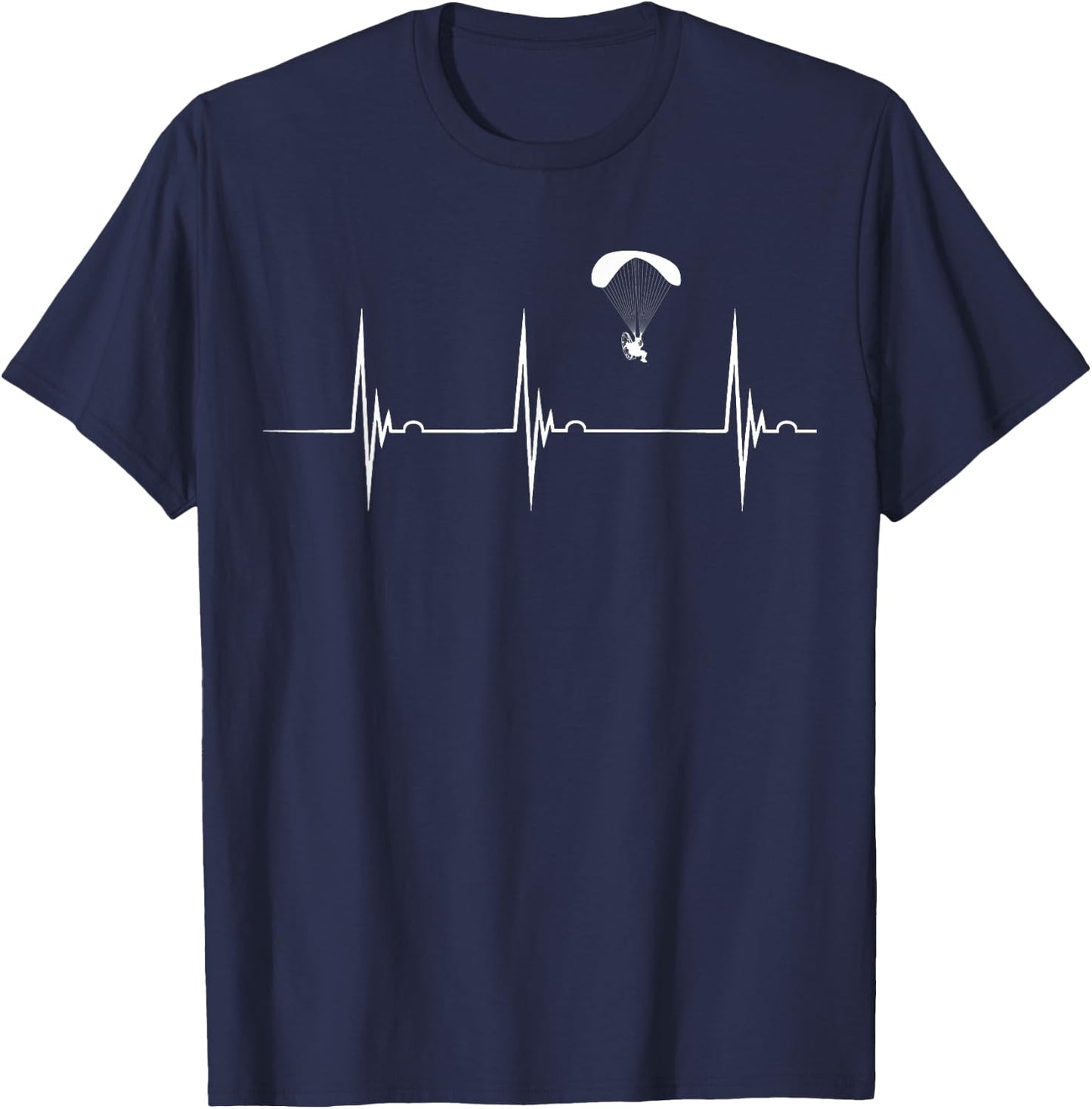 Paramotoring Heartbeat Paraglider Paramotor Paramotoring T-Shirt - T-Shirt | Navy