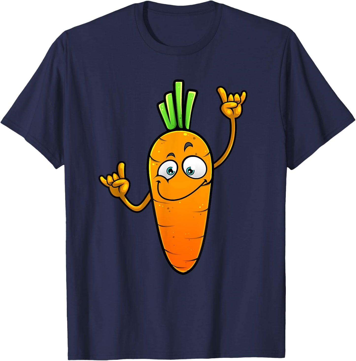 Funny Carrot Designs For Kids Adults Root Vegetable Lovers T-Shirt - T-Shirt | Navy