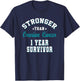Stronger Than Ovarian Cancer 1 Year Survivor T-Shirt - T-Shirt | Navy