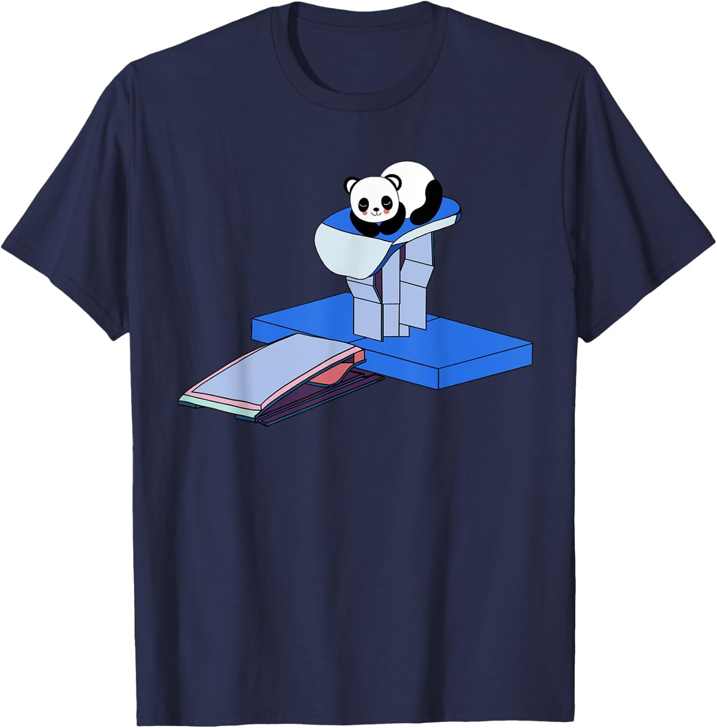 Cute Panda Gymnastics Vault Table T-Shirt - T-Shirt | Navy
