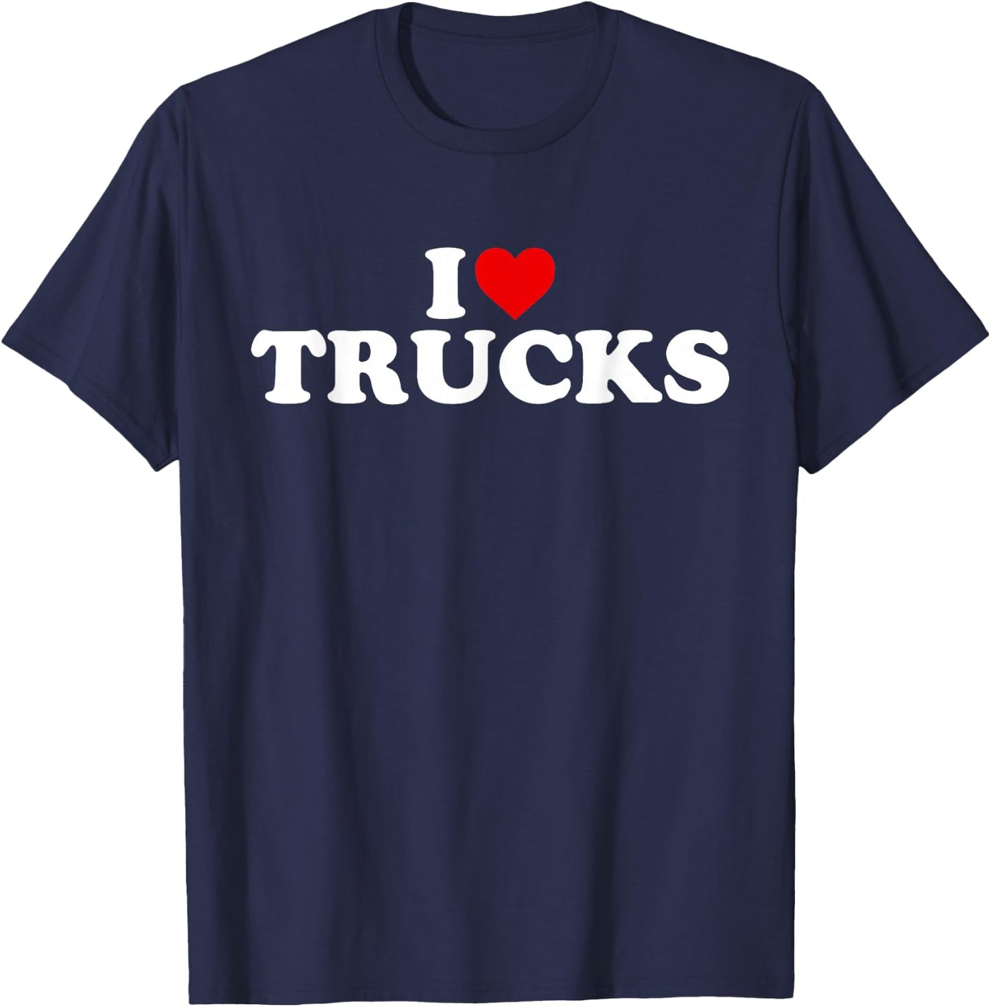 I Love Trucks - Heart T-Shirt - T-Shirt | Navy