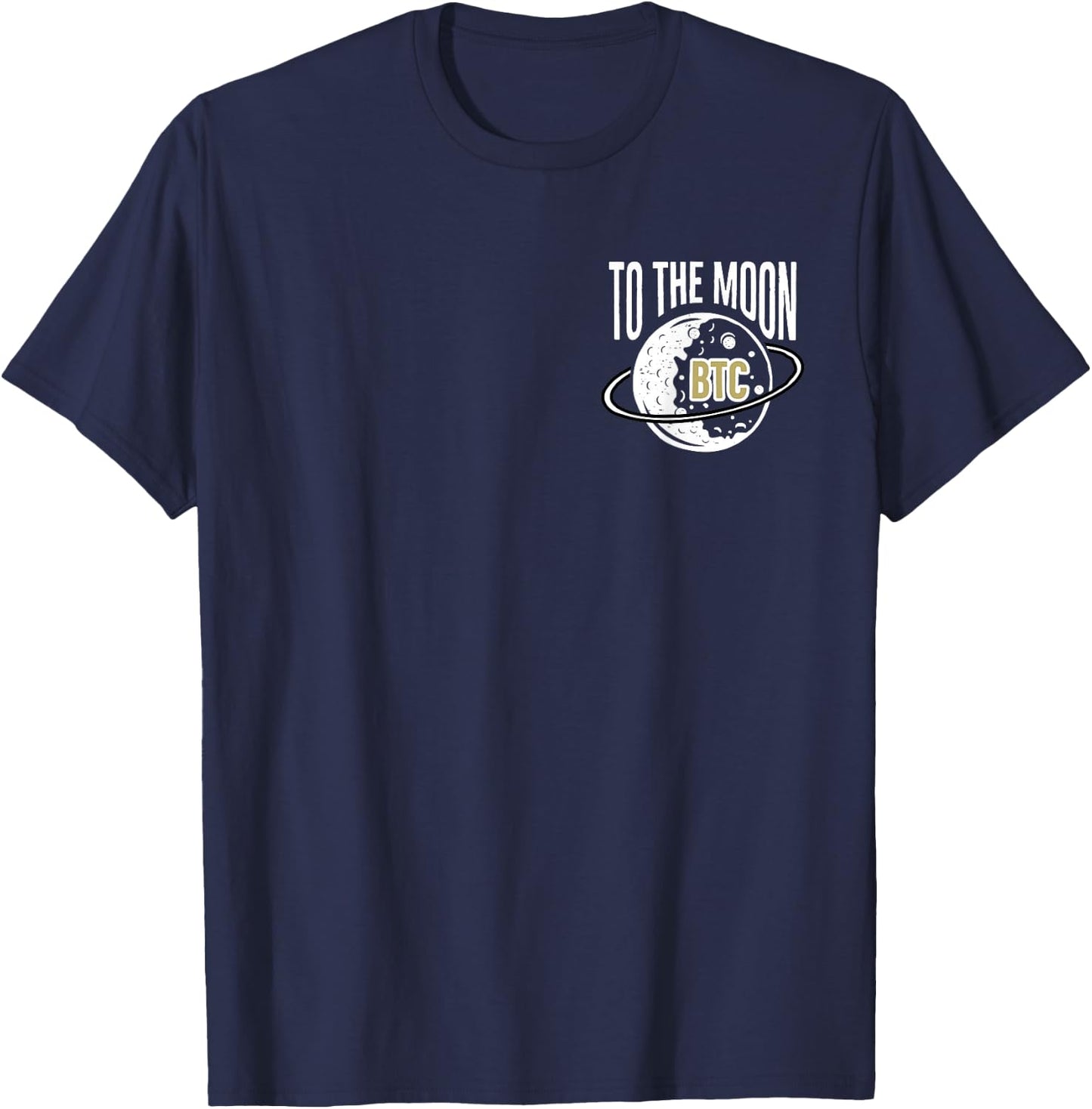 To The Moon BTC Bitcoin Cryptocurrency Astronaut T-Shirt - T-Shirt | Navy