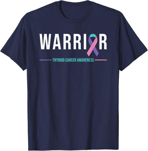 Thyroid Cancer Awareness Warrior Ribbon Recovery T-Shirt - T-Shirt | Navy