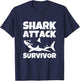Shark Attack Survivor Grunge T-Shirt - T-Shirt | Navy