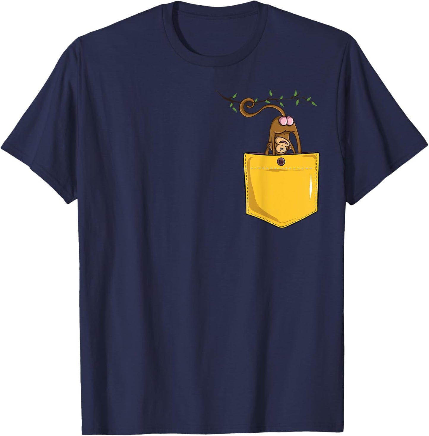 Monkey Butt in Pocket Funny Cute Animal Zoo Monkeys T-Shirt - T-Shirt | Navy